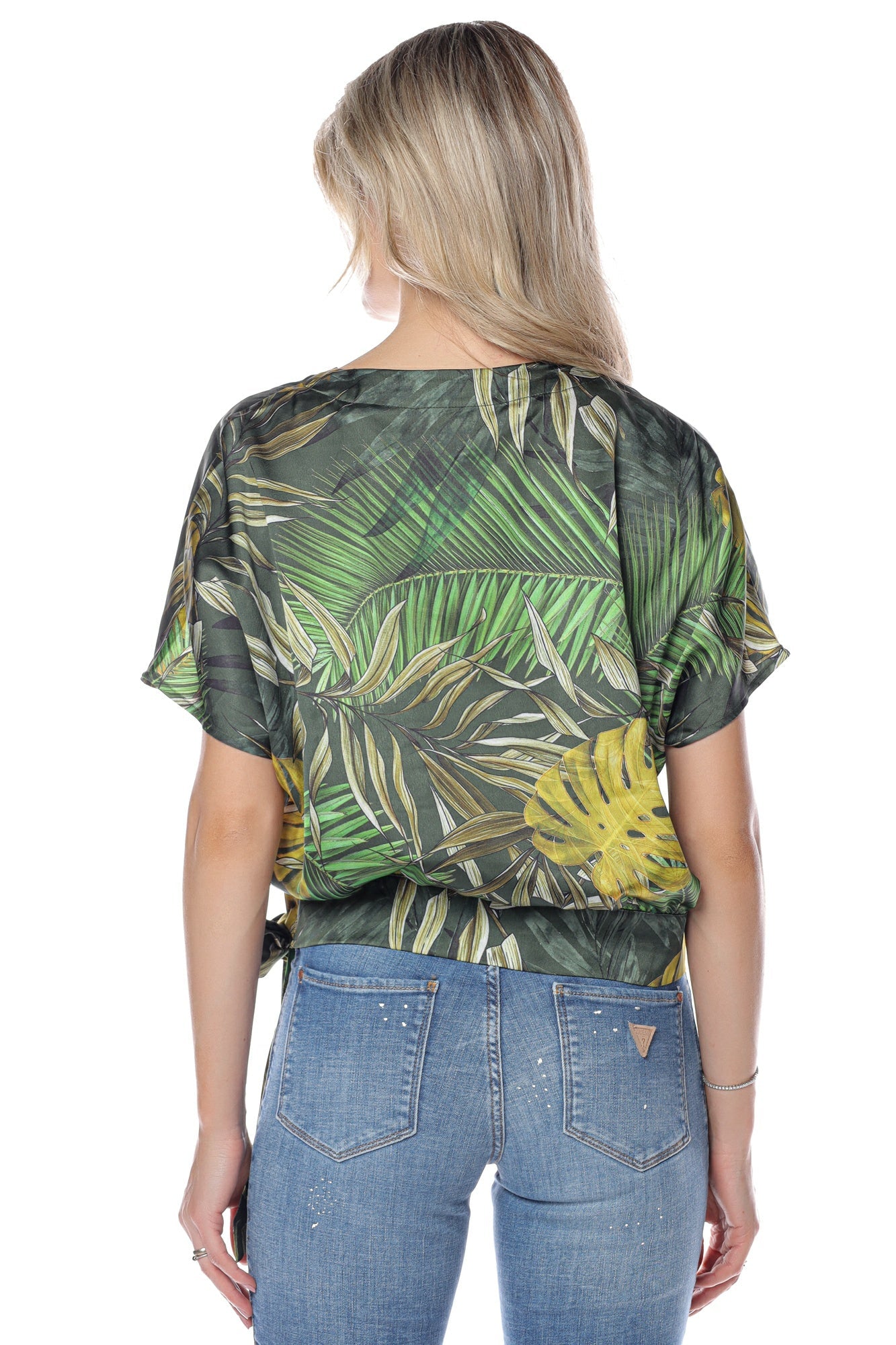 Camasa cu print jungle si maneca scurta UB10W3GH81WD8G2 CAMASI GUESS   