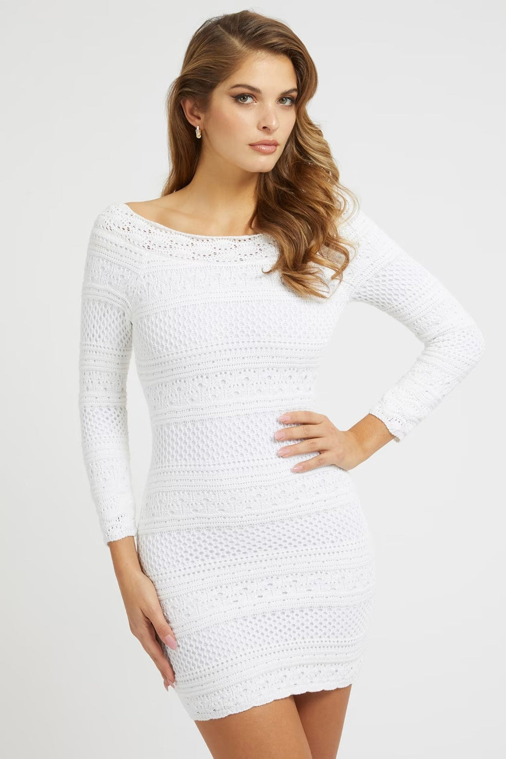 Rochie GUESS UB10W3GK19Z2YL1 ROCHII GUESS Alb XS 7621701827029