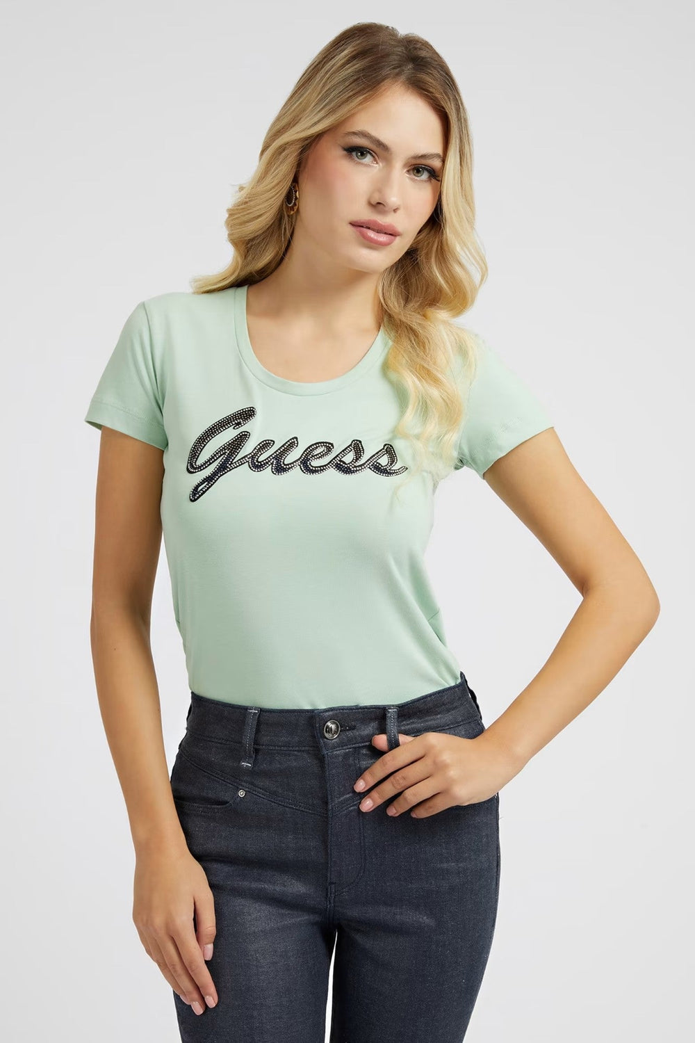 Tricou GUESS UB10W3RI50J1314 TRICOURI GUESS Verde XS 7619342962278