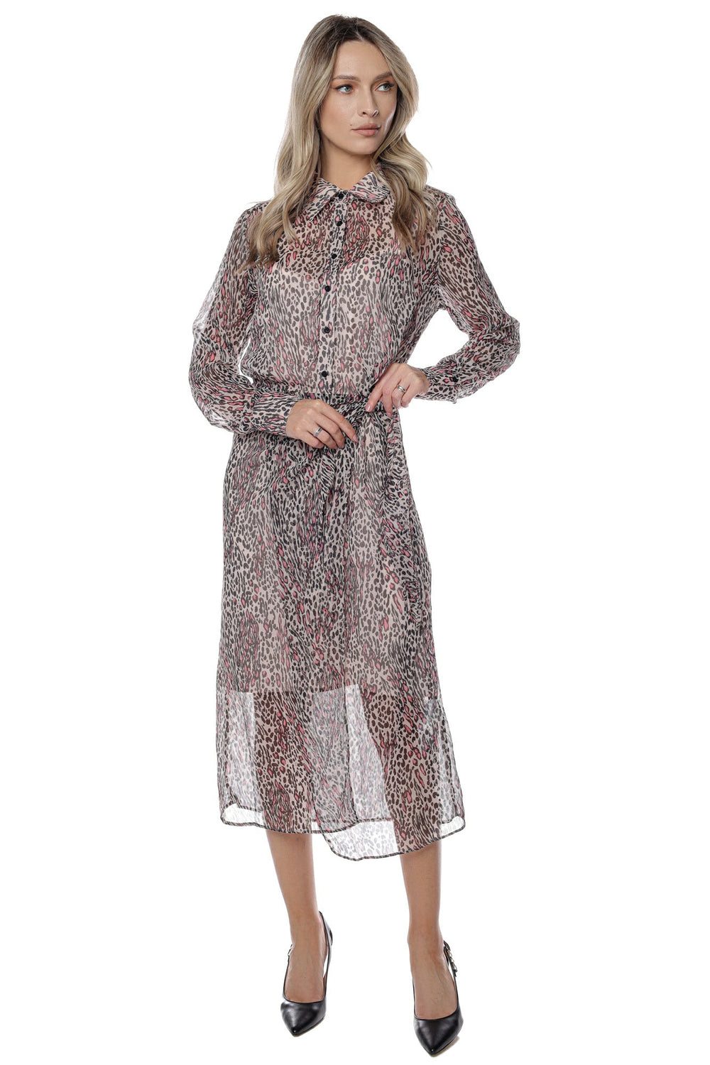 Rochie stil camasa UB10W3RK18WDW52 ROCHII GUESS AnimalPrint XS 7619342948456