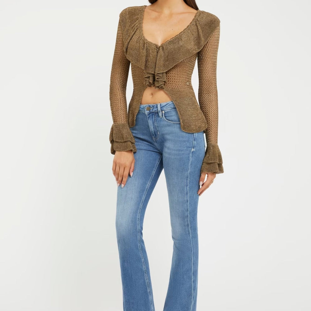 
                      
                        Pantaloni Denim dama GUESS  cu talie inalta si croiala ampla PANTALONI DENIM GUESS   
                      
                    