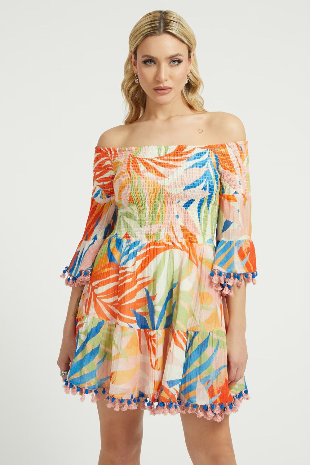 Rochie Dama GUESS cu decolteu pe umeri ROCHII GUESS Print XS 7622078768120