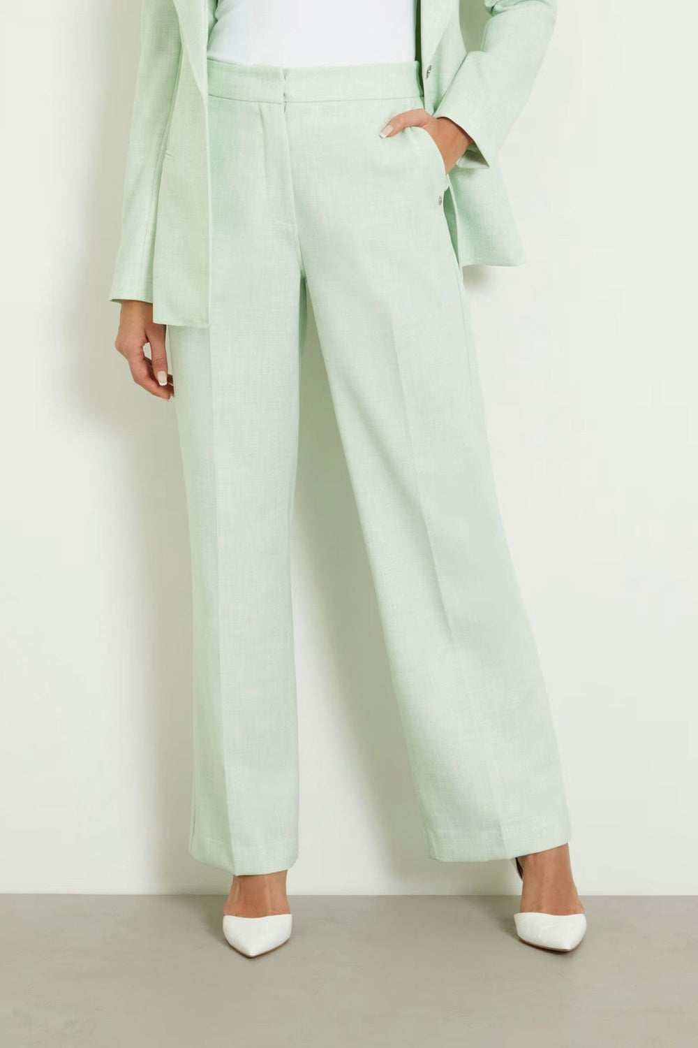 Pantaloni GUESS Dama Cu Talie Inalta Si Croiala Larga IMBRACAMINTE GUESS Verde XS 762610133182