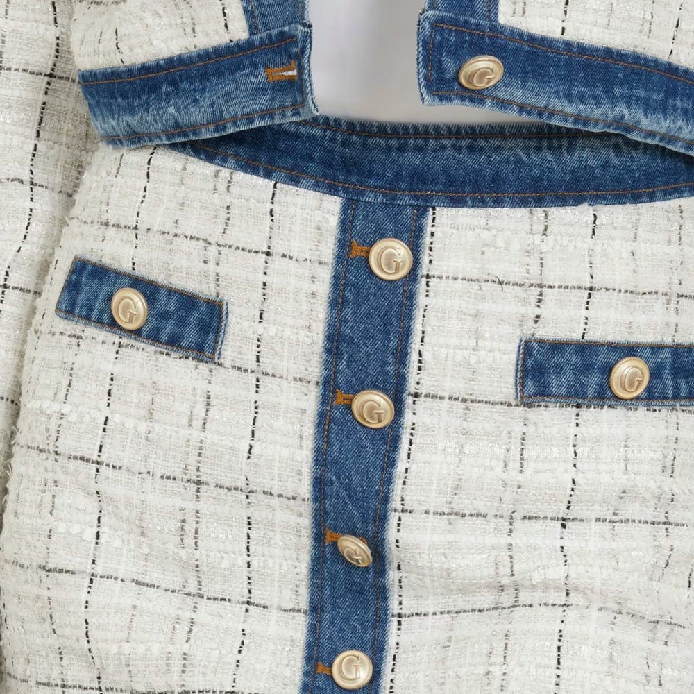 
                      
                        Fusta GUESS De Dama Lungime Scurta Din Tweed Cu Nasturi Aurii Centrali IMBRACAMINTE GUESS   
                      
                    