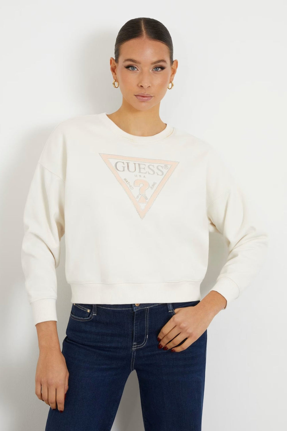 Bluza GUESS De Dama Cu Maneca Lunga IMBRACAMINTE GUESS Alb XS 762492647521