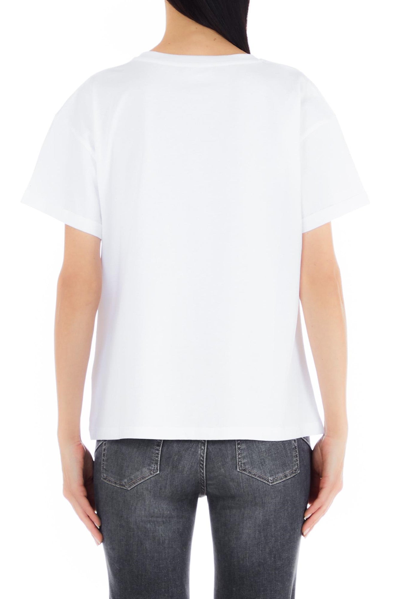 Tricou DAMA LIU JO cu strasuri la buzunar IMBRACAMINTE LIU JO   