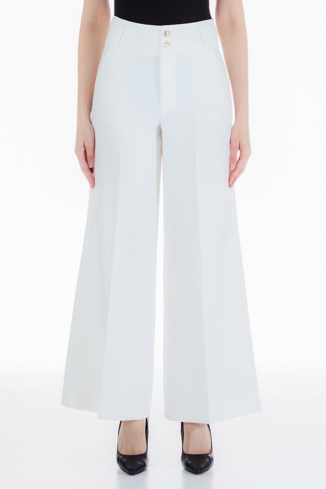 Pantaloni DAMA LIU JO evazati IMBRACAMINTE LIU JO Alb 38 8055130770035