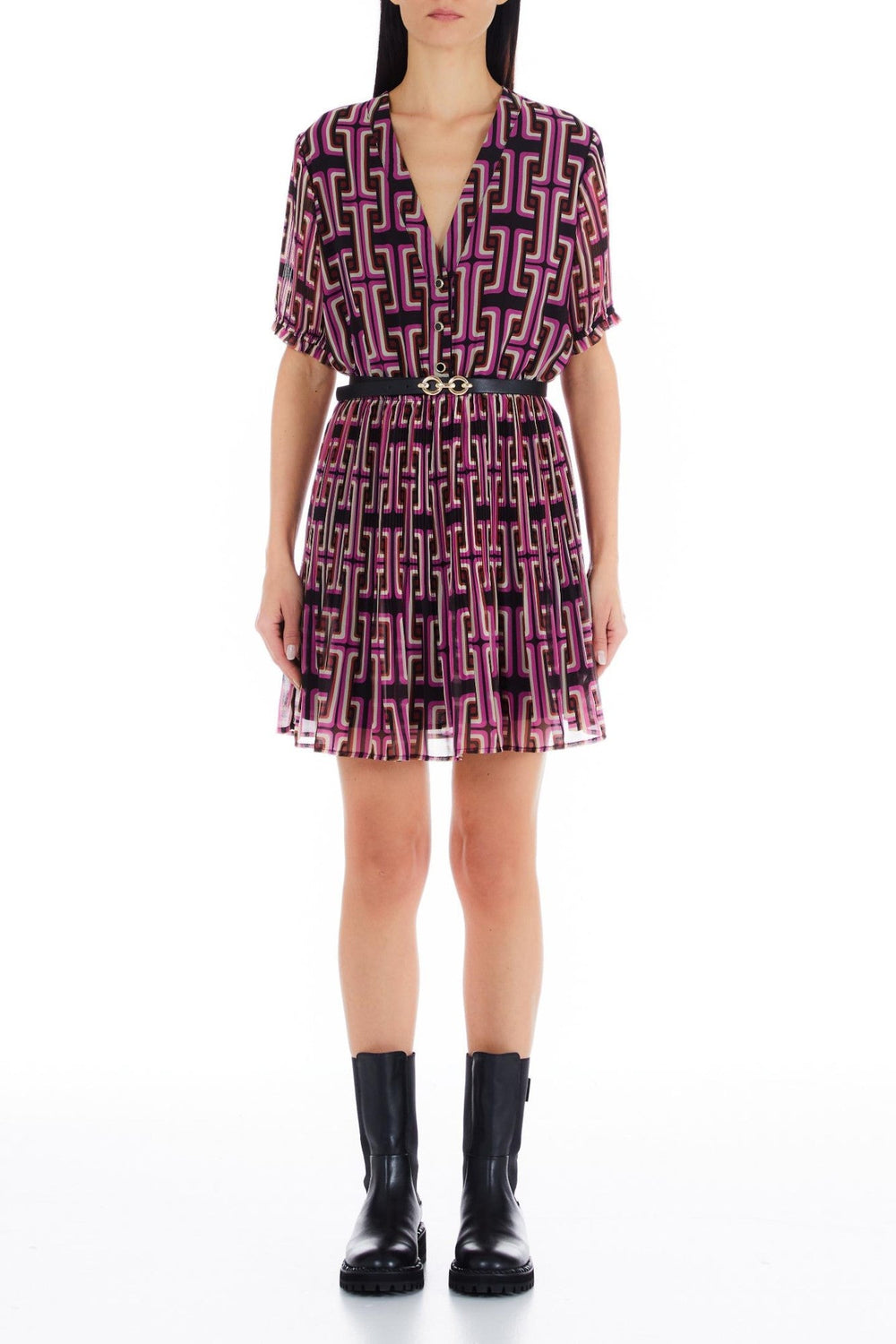 Rochie DAMA LIU JO cu centura in talie IMBRACAMINTE LIU JO Multicolor 38 8055130853356