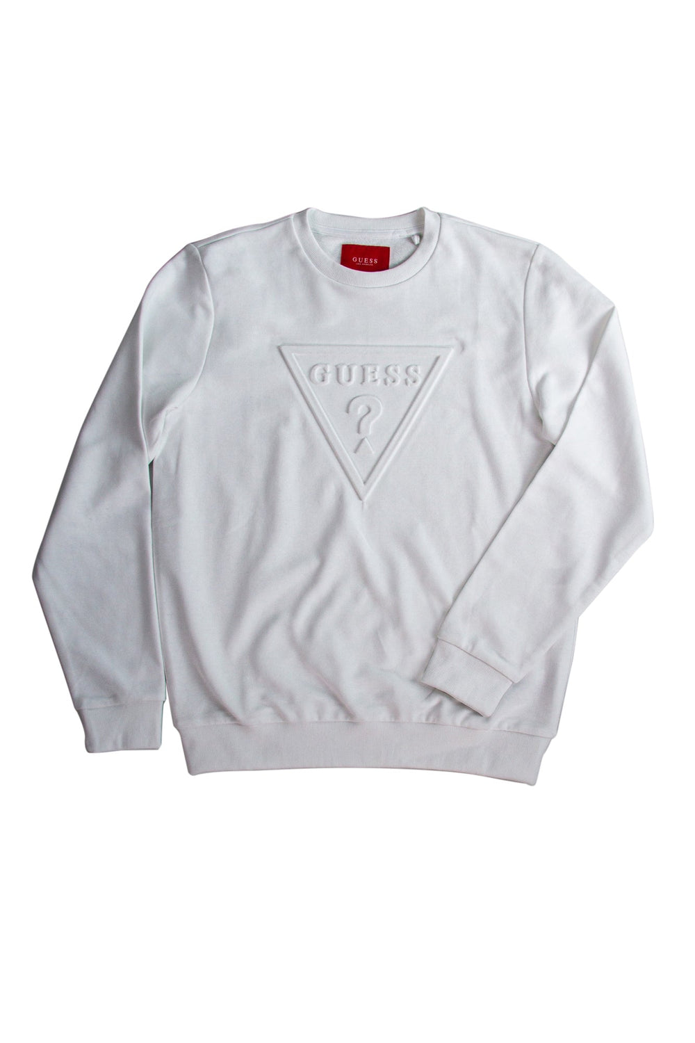 Bluza BARBATI GUESS cu guler rotund si logo IMBRACAMINTE GUESS Alb XS 7622078145730
