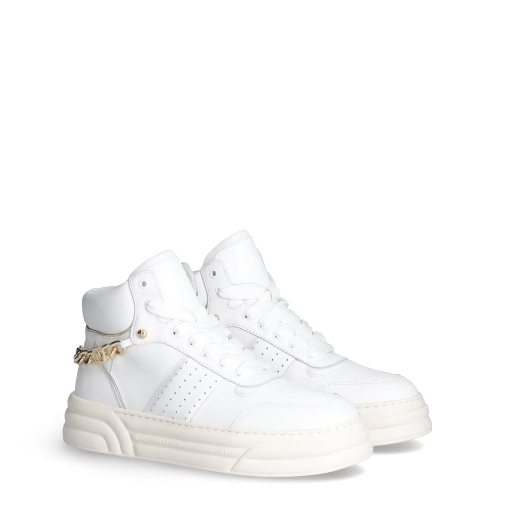 
                      
                        Pantofi Sport LIU JO de dama albi din piele cu lant auriu INCALTAMINTE LIU JO   
                      
                    