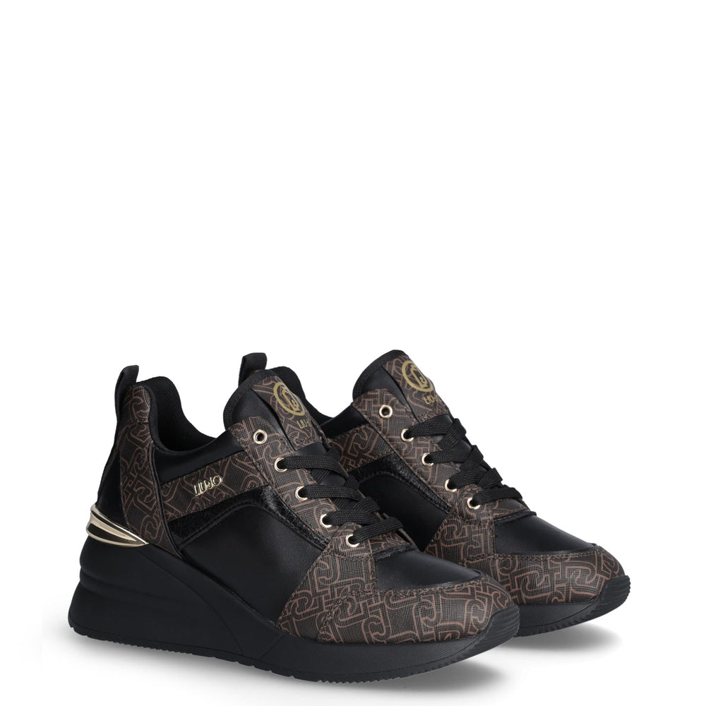 
                      
                        Pantofi Sport Liu Jo de dama din piele cu siret si logo metalic auriu INCALTAMINTE LIU JO   
                      
                    