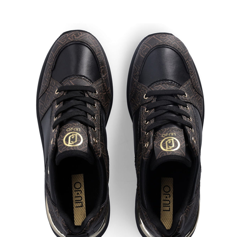 
                      
                        Pantofi Sport Liu Jo de dama din piele cu siret si logo metalic auriu INCALTAMINTE LIU JO   
                      
                    
