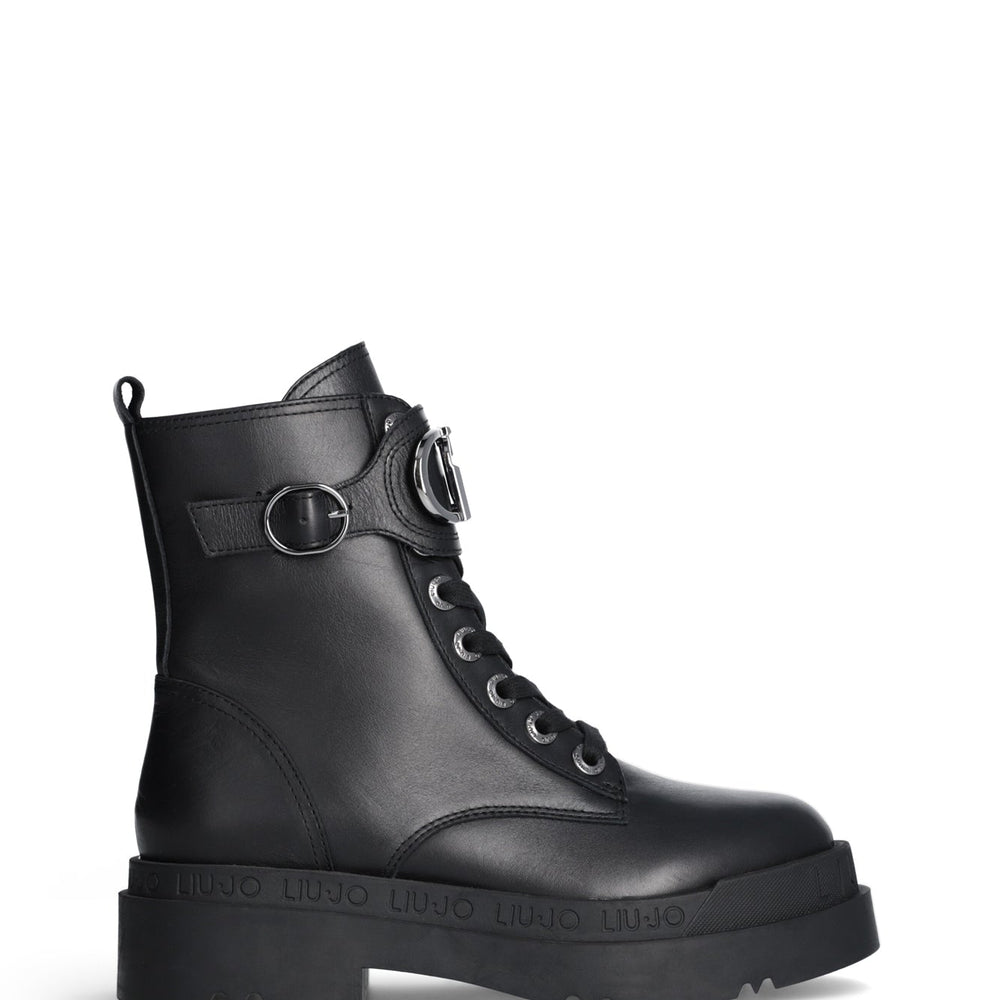 
                      
                        Ghete Liu Jo de dama negre din piele cu siret si logo metalic INCALTAMINTE LIU JO Negru 35 8059696543805
                      
                    