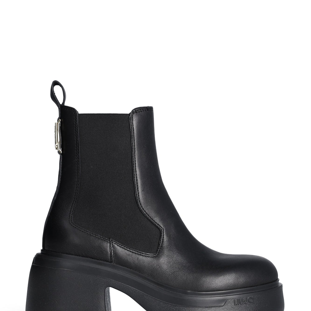 
                      
                        Ghete Liu Jo de dama negre din piele cu logo metalic auriu INCALTAMINTE LIU JO Negru 35 8059696548008
                      
                    