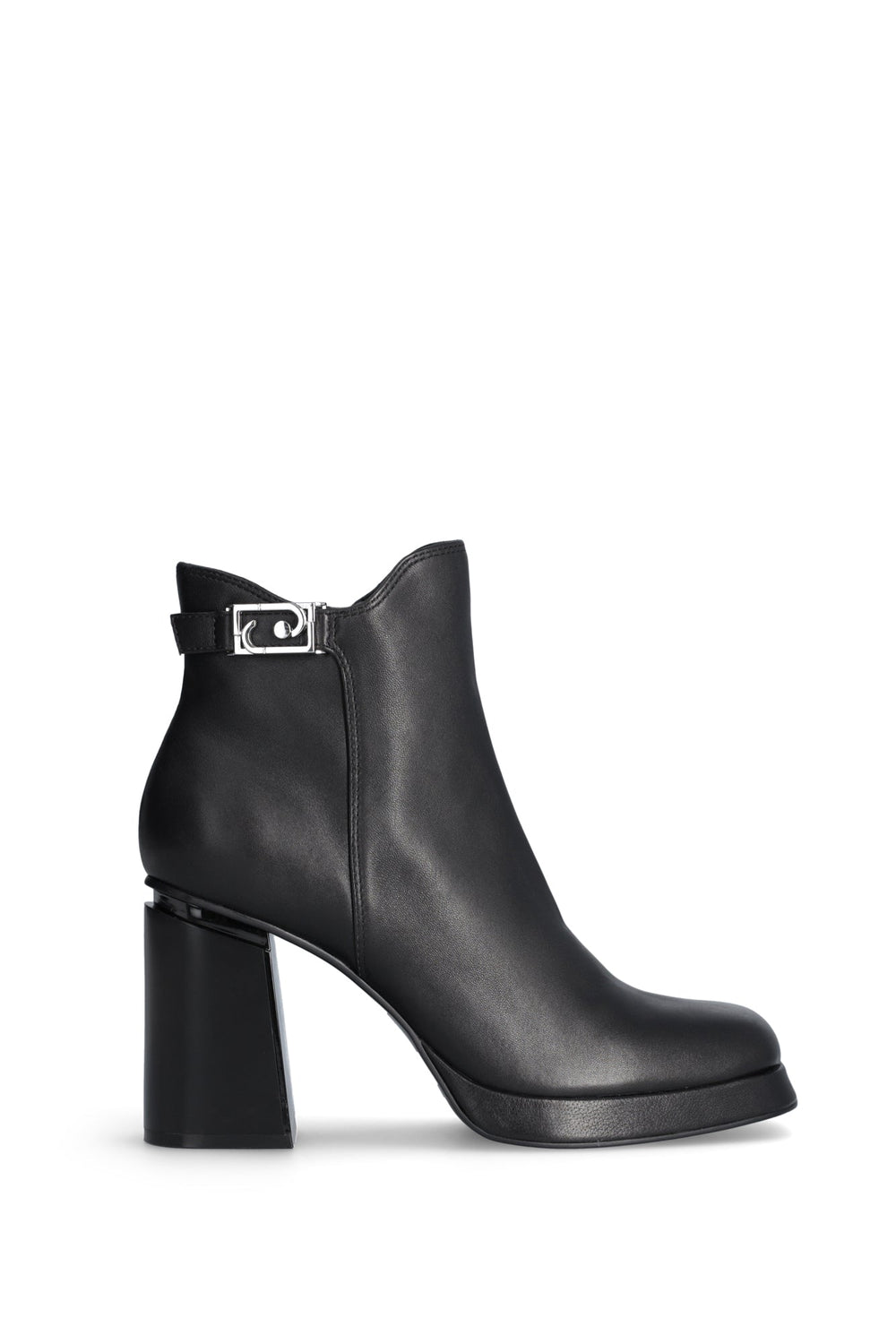 Ghete Liu Jo de dama negre din piele cu fermoar si logo argintiu INCALTAMINTE LIU JO Negru 35 8059696661998